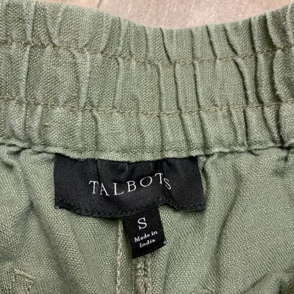 Womens Talbots 100% Linen Cargo Lightweight Capri Crop Drawstring Pants - Picture 6 of 8